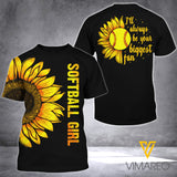BIGGEST SOFTBALL FAN SUNFLOWER T SHIRT 3D PRINTED