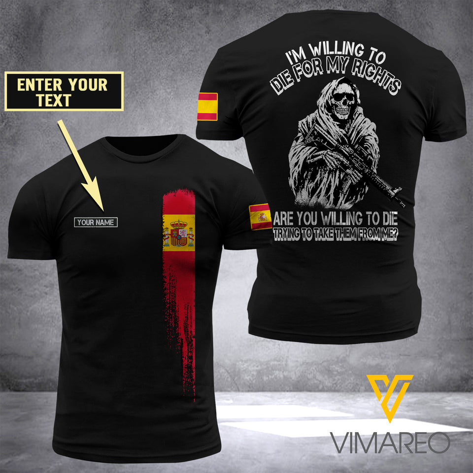 Customized Spanish Soldier 3D Printed Shirt ZA064