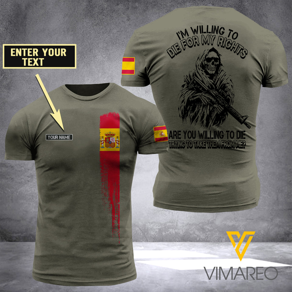 Customized Spanish Soldier 3D Printed Shirt ZA064
