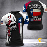 texas T SHIRT 3D PRINTED kiss