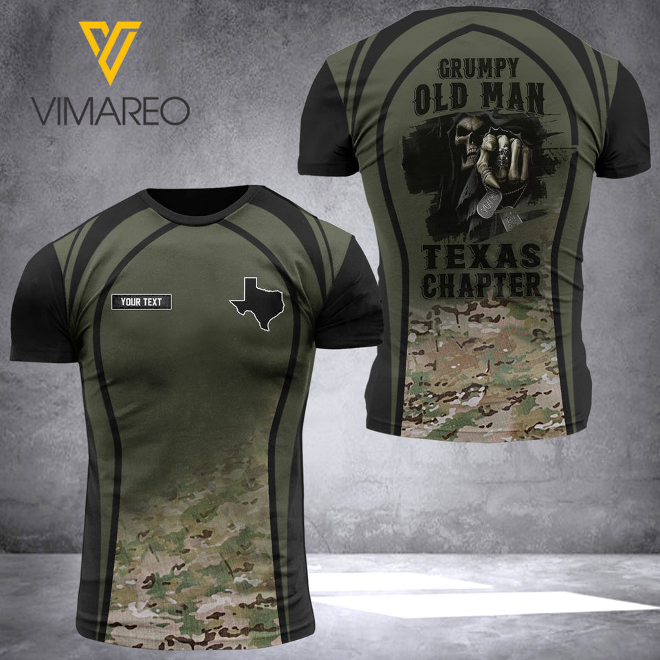 texas OLD MAN CUSTOMIZE T SHIRT 3D PRINTED TL196