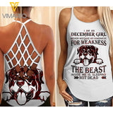 DECEMBER GIRL ROTTWEILER CRISS-CROSS TANK TOP