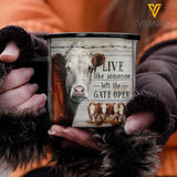 LIVE LIKE SOMEONE LEFT THE GATE OPEN HEREFORD STEEL MUG 12OZ 3D PRINTED