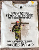 STAND WITH GOD FIREFIGHTER WHITE TSHIRT TNVQ2509