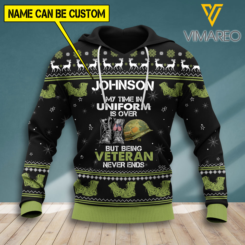 PERSONALIZED VETERAN 3D PRINTED HOODIE CHRISTMAS