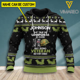 PERSONALIZED VETERAN 3D PRINTED HOODIE CHRISTMAS