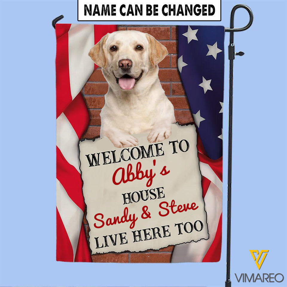 PERSONALIZED LABRADOR RETRIEVER WELCOME TO HOUSE FLAG TNTQ2608