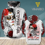 OCTOBER GIRL WITH TATOOS AND PRETTY EYES HOODIE 3D PRINTED TNDT1310