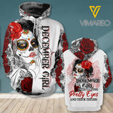 DECEMBER GIRL WITH TATOOS AND PRETTY EYES HOODIE 3D PRINTED TNDT1310