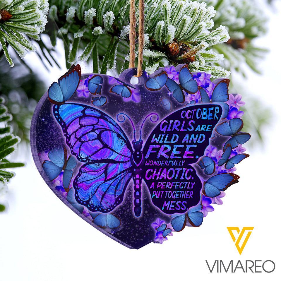 OCTOBER GIRL BUTTERFLY CAR HANGING ORNAMENT