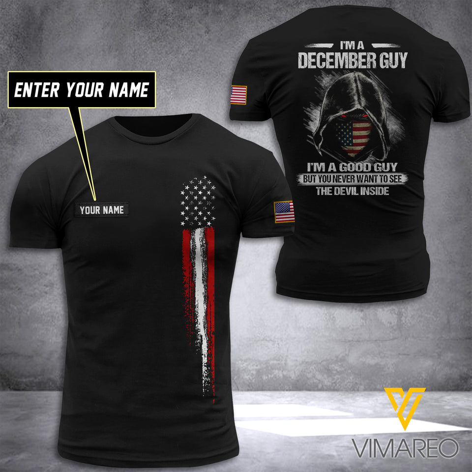 CUSTOMIZED DECEMBER GUY DEVIL INSIDE T SHIRT 3D PRINTED