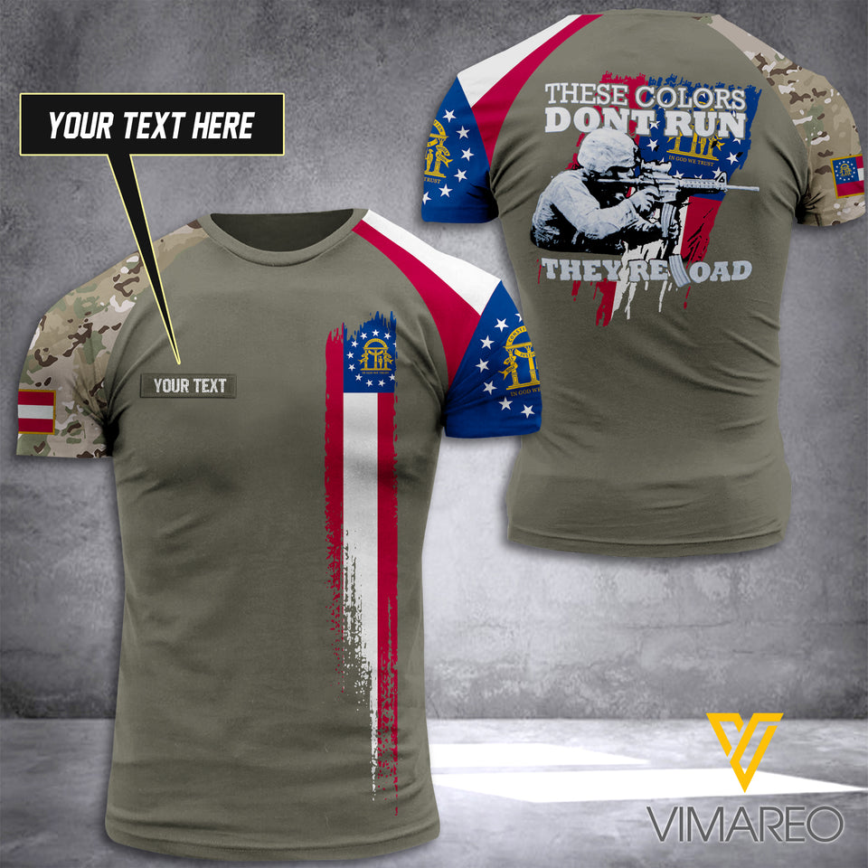 CUSTOMIZED THESE COLORS RELOAD GEORGIA ARMY T SHIRT 3D PRINTED