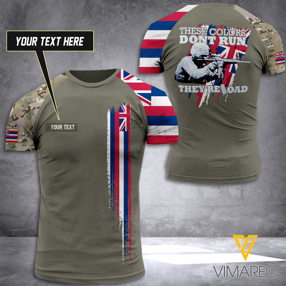 CUSTOMIZED THESE COLORS RELOAD HAWAII ARMY T SHIRT 3D PRINTED