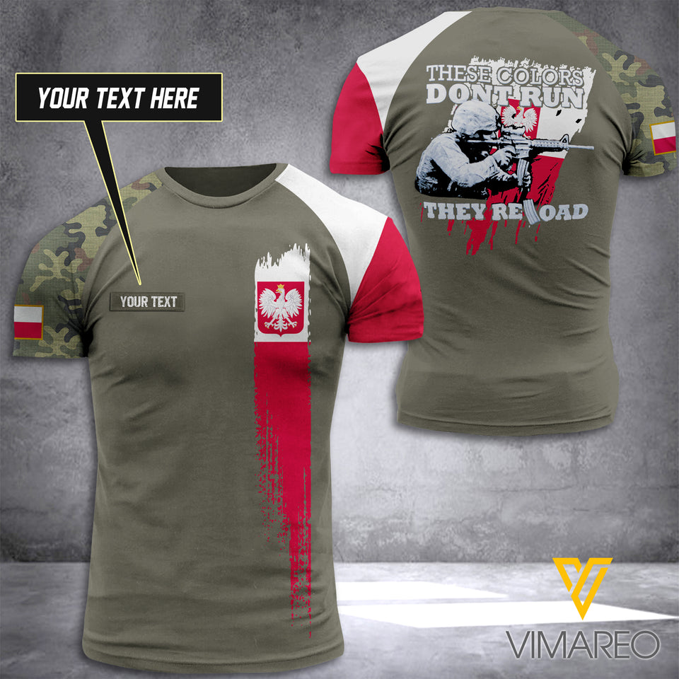CUSTOMIZED THESE COLORS RELOAD POLAND ARMY T SHIRT 3D PRINTED