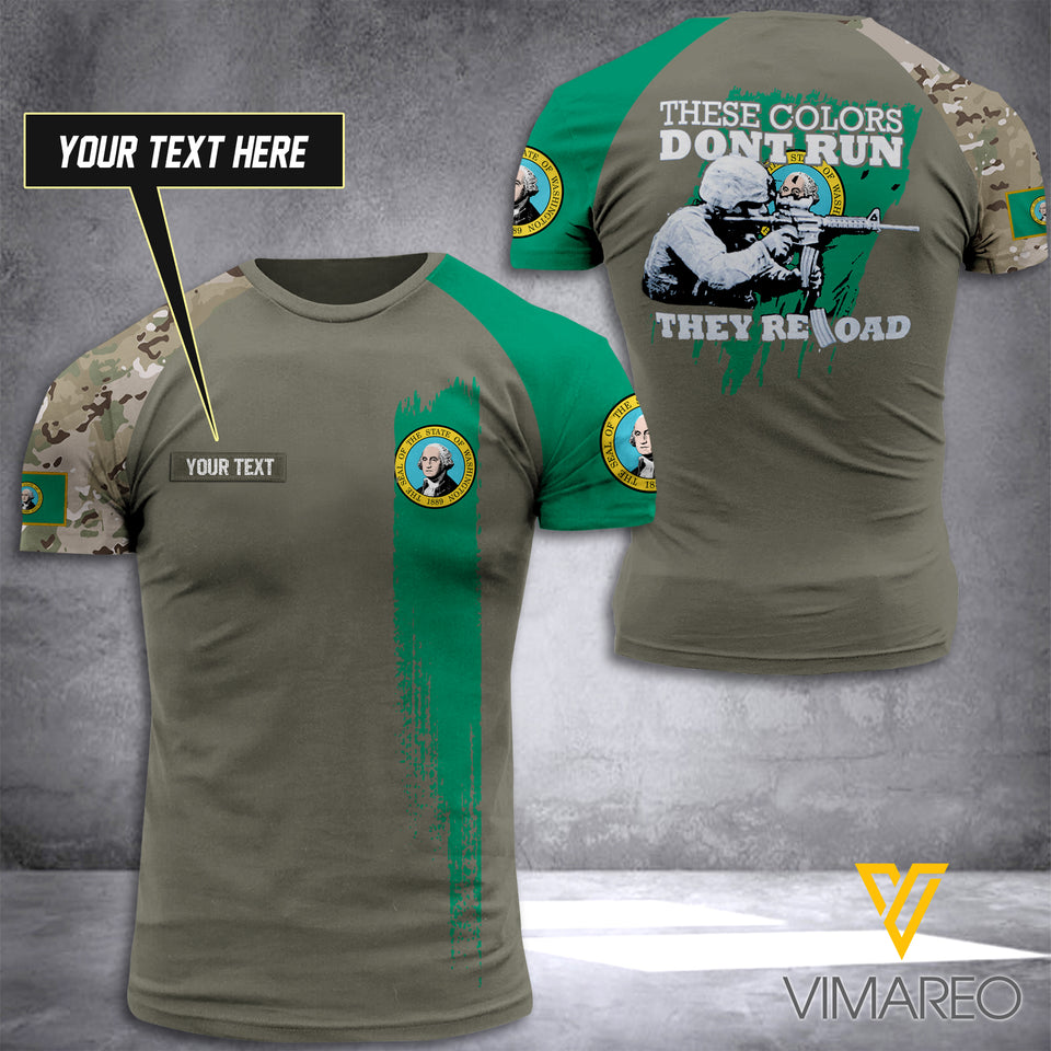 CUSTOMIZED THESE COLORS RELOAD WASHINGTON ARMY T SHIRT 3D PRINTED
