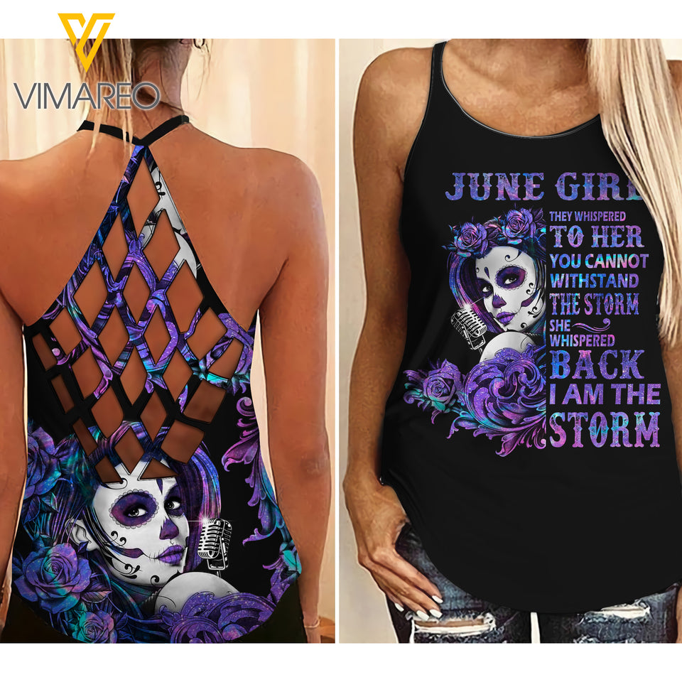 JUNE GOTHIC GIRL CRISS-CROSS TANK TOP