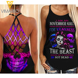 November Girl Never Mistake My Kindness For Weakness Criss-Cross Open Back Camisole Tank Top SEP-LN06