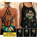 PERSONALIZED NICKNAME WITH YOUR KIDS HIPPIE SUNFLOWER CRISS CROSS TANK