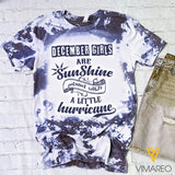 DECEMBER GIRL SUNSHINE MIXED WITH HURRICANE BLEACHED TSHIRT PRINTED TNTQ2009