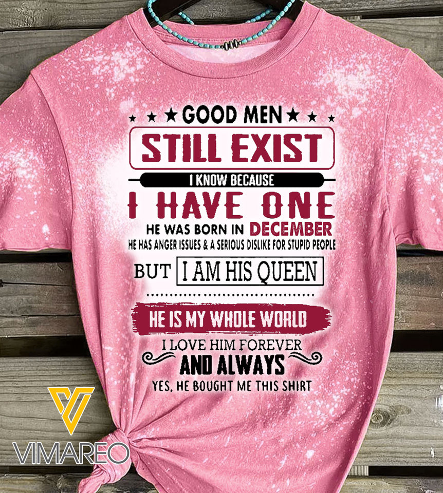 HAVE DECEMBER GOOD MEN  BLEACHED TSHIRT PRINTED