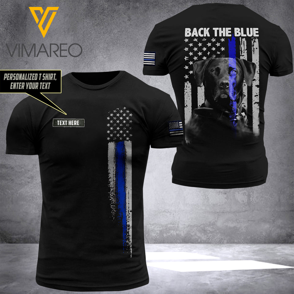 CUSTOMIZED BACK THE BLUE LABRADOR RETRIEVER T SHIRT 3D PRINTED