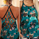 FRENCH BULLDOG HAWAI CRISS-CROSS TANK TOP TNDT3008