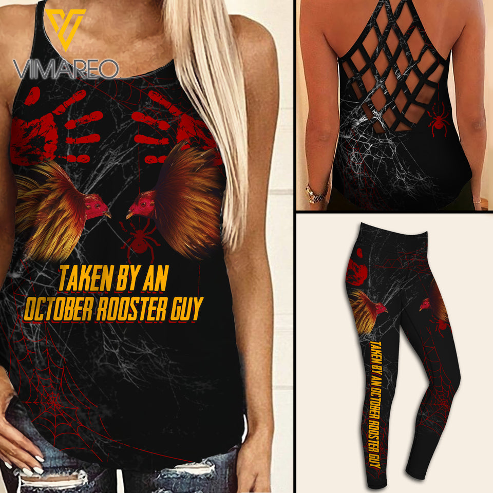 TAKEN BY OCTOBER ROOSTER GUY CRISS-CROSS TANK TOP/LEGGING