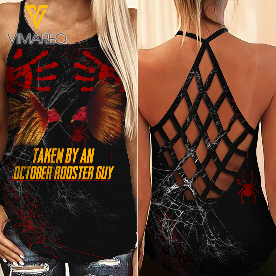 TAKEN BY OCTOBER ROOSTER GUY CRISS-CROSS TANK TOP/LEGGING