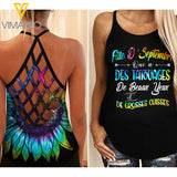 FILLE DE SEPTEMBRE TIE DYE SUNFLOWER CRISS CROSS TANK FRENCH GIRL