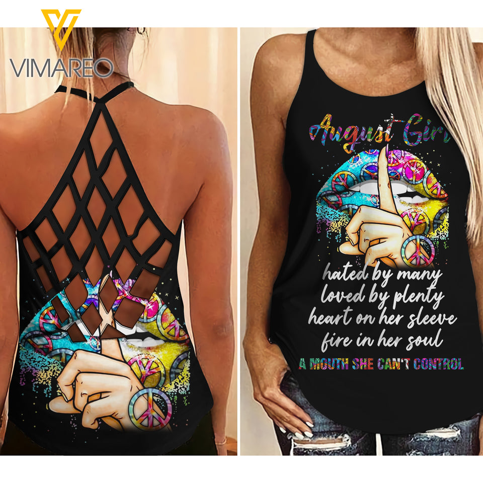 AUGUST HIPPIE GIRL CRISS-CROSS TANK TOP
