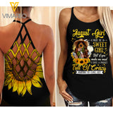 AUGUST SWEET CRAZY GIRL CRISS-CROSS TANK TOP SUNFLOWER