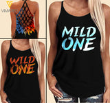 MILD AND WILD CRISS-CROSS OPEN BACK TANK TOP SUNFLOWER