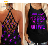 CUSTOMIZED GIRL NEED WINE CRISS-CROSS TANK TOP