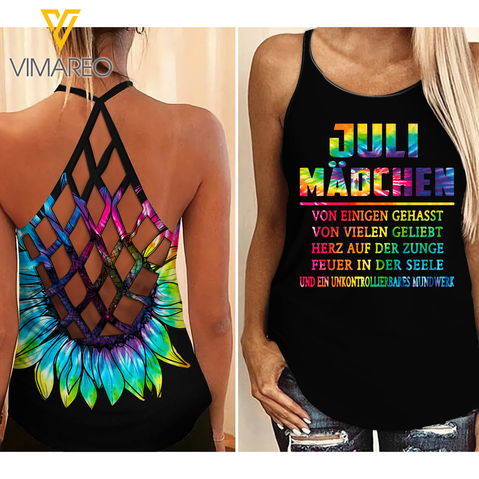 JULI MÄDCHEN TIE DYE SUNFLOWERCRISS CROSS TANK GERMANY GIRL