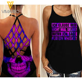 WENN ICH SAGE NUR EIN WHISKEY CRISS CROSS TANK SKULL