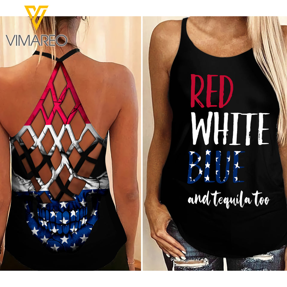KHMD TEQUILA Criss-Cross THICK THIGHS Tank Top Legging