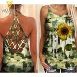 Cow Criss-Cross Open Back Camisole Tank Top MAR-MD16
