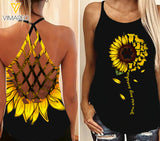 Corgi Sunflower Criss-Cross Open Back Camisole Tank Top
