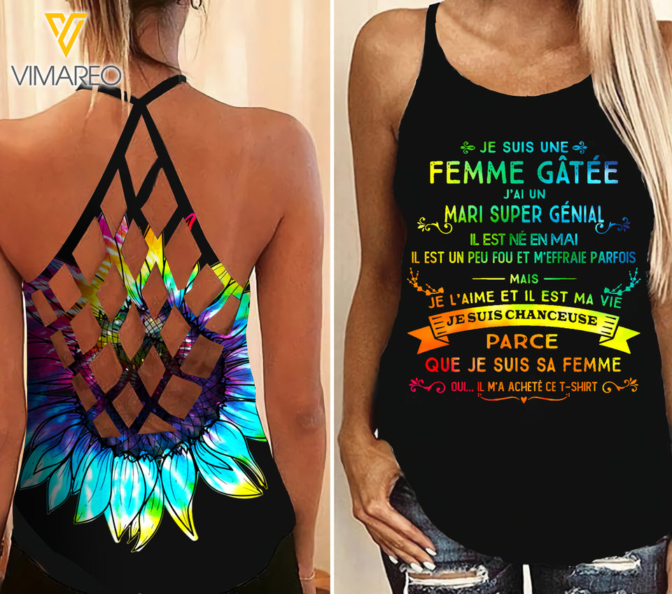 May Girl Criss-Cross Open Back Camisole Tank Top APR-MQ06