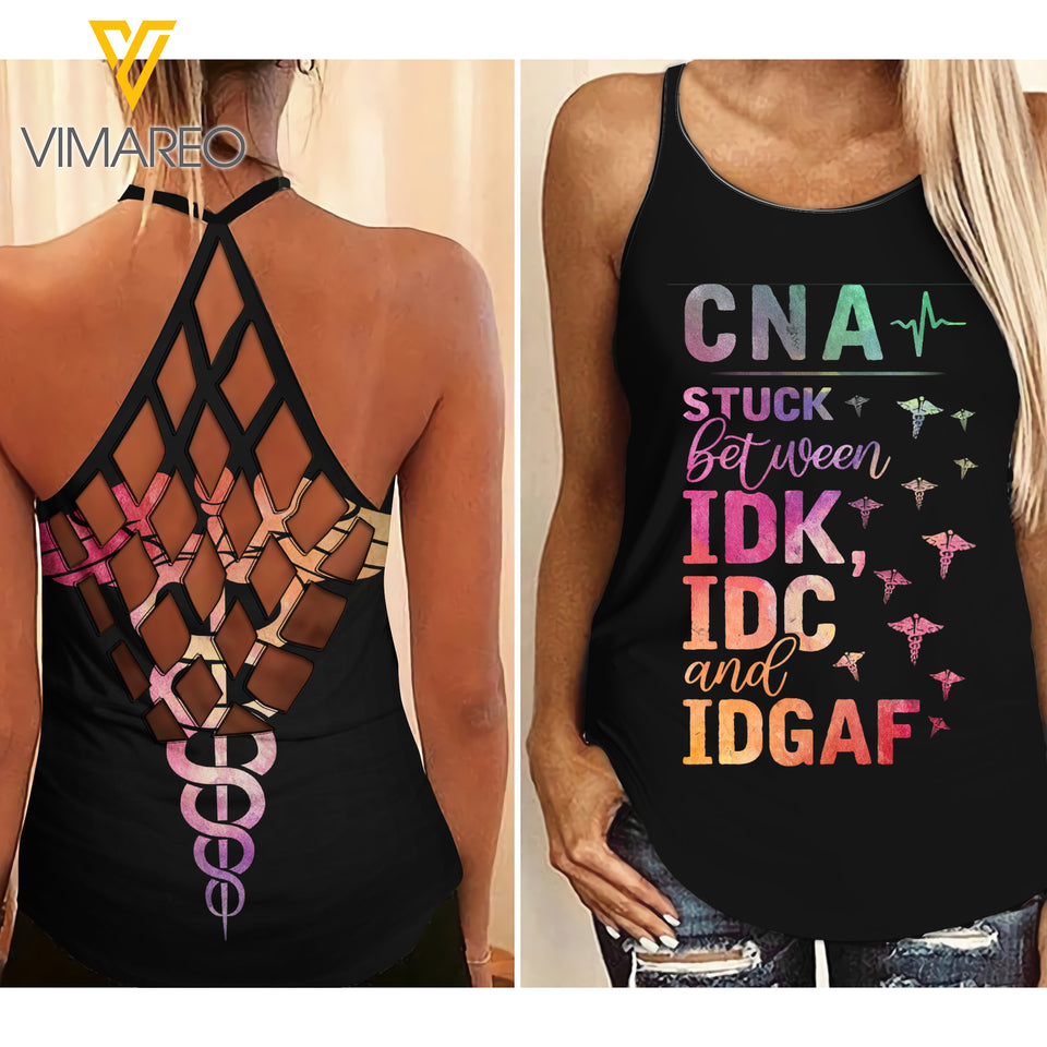 CNA IDGAF CRISS-CROSS TANK TOP