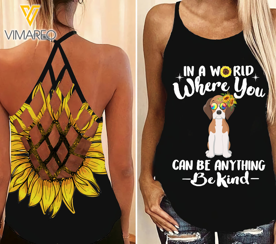 Beagle hippie CRISS-CROSS OPEN BACK CAMISOLE TANK TOP