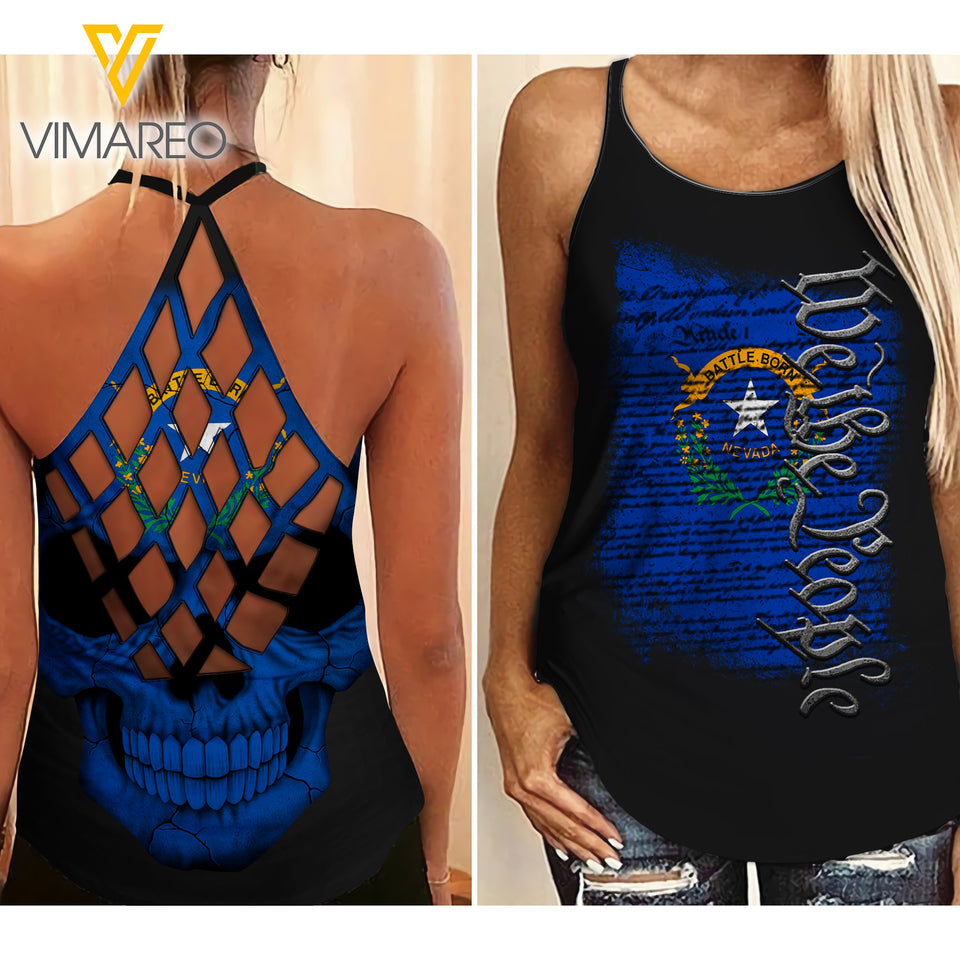 NEVADA-WE THE PEOPLE CRISS-CROSS OPEN BACK CAMISOLE TANK TOP