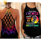 HOCKEY GIRL CRISS-CROSS TANK TOP