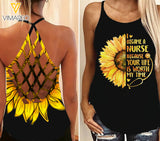 Nurse Criss-Cross Open Back Camisole Tank Top SKSEY2