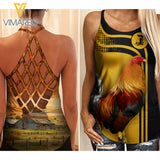 Rooster Criss-Cross Open Back Camisole Tank Top TMTL RANCH