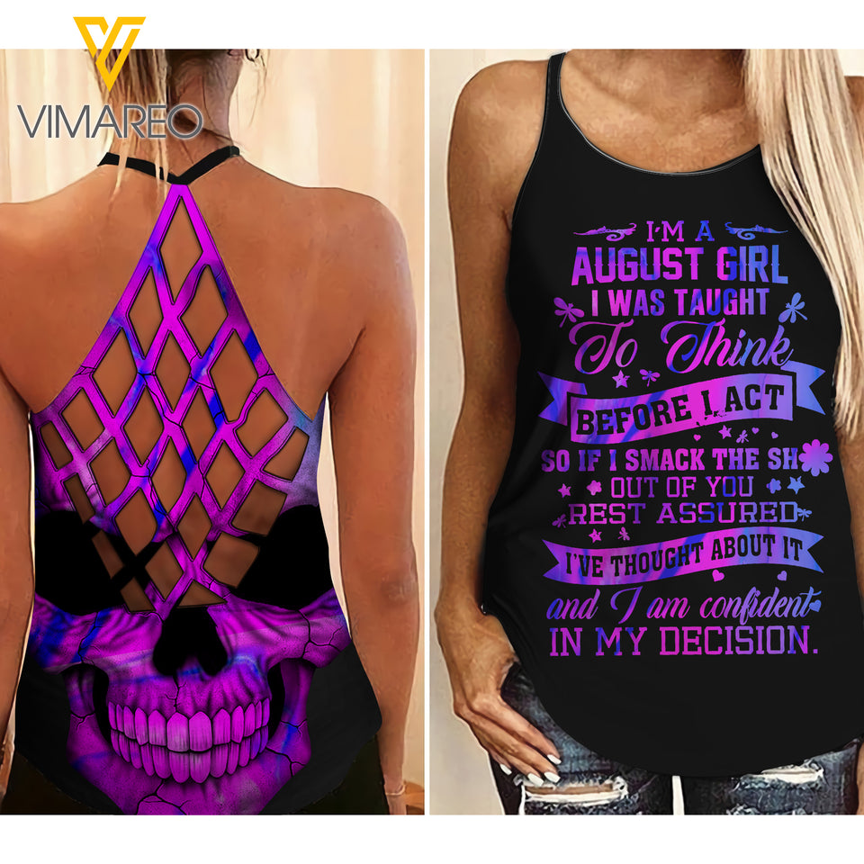 August Girl Criss-Cross Open Back Camisole Tank Top ZD2603