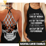 Be the kind of woman-September girl personalized Criss-Cross Open Back Camisole Tank Top
