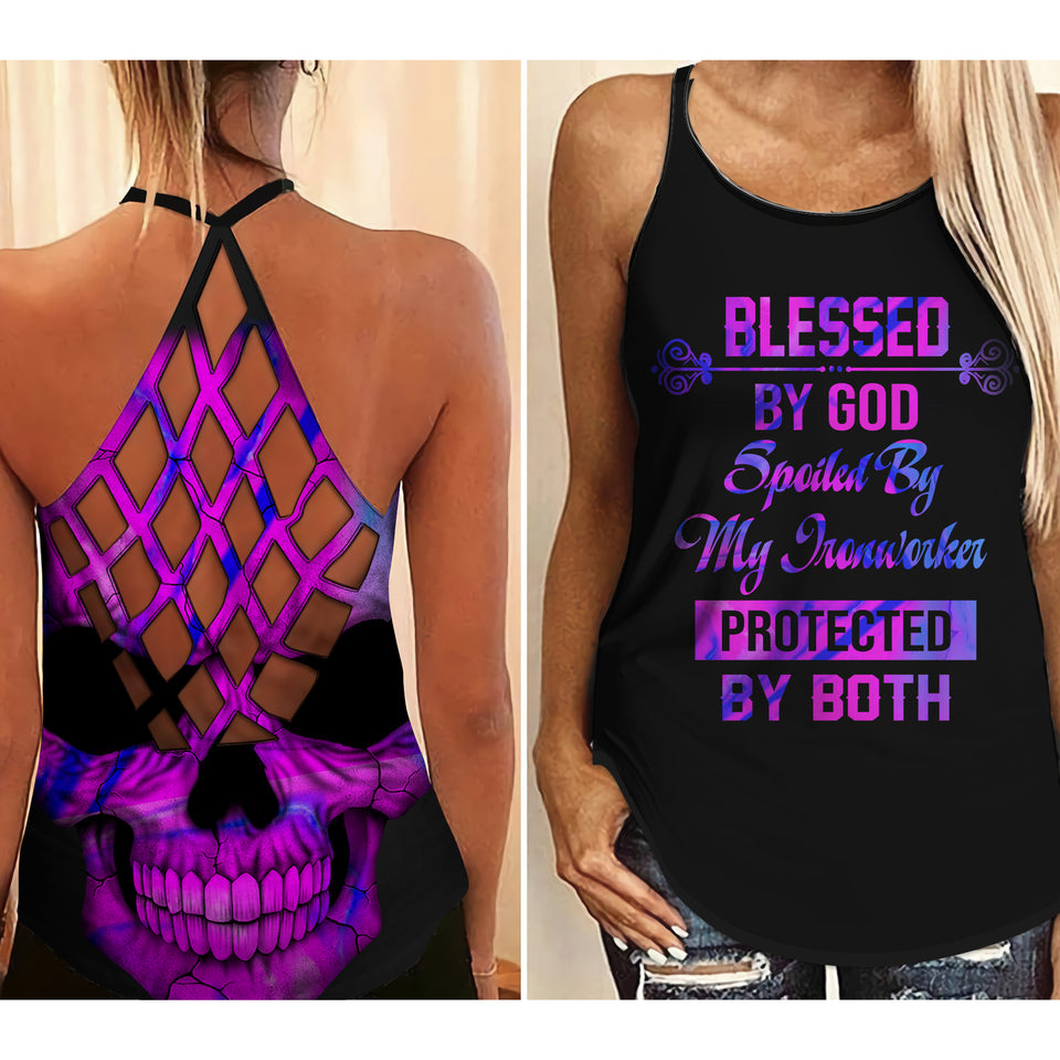 My Ironworker Criss-Cross Open Back Camisole Tank Top Legging