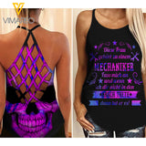 Frau des Mechanikers Cross Open Back Camisole Tank Top