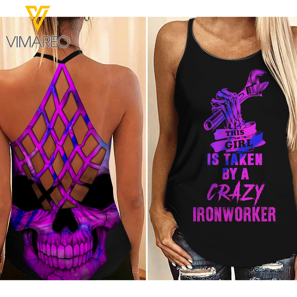 taken by ironworker Criss-Cross Open Back Camisole Tank Top WTPP TIE DYE